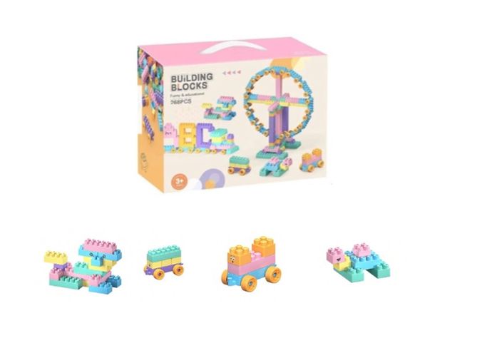  268 BLOQUES DE CONSTRUCCION DE NIÑOS ROSADO-2