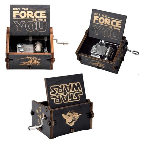 STARS WARS caja musical de manivela color negro-0