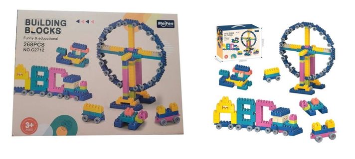  268 BLOQUES  DE CONSTRUCION DE NIÑOS AZUL-0