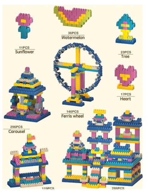  268 BLOQUES  DE CONSTRUCION DE NIÑOS AZUL-1