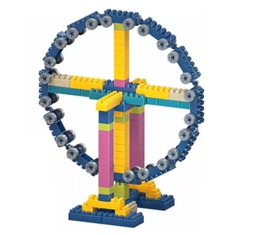  268 BLOQUES  DE CONSTRUCION DE NIÑOS AZUL-2