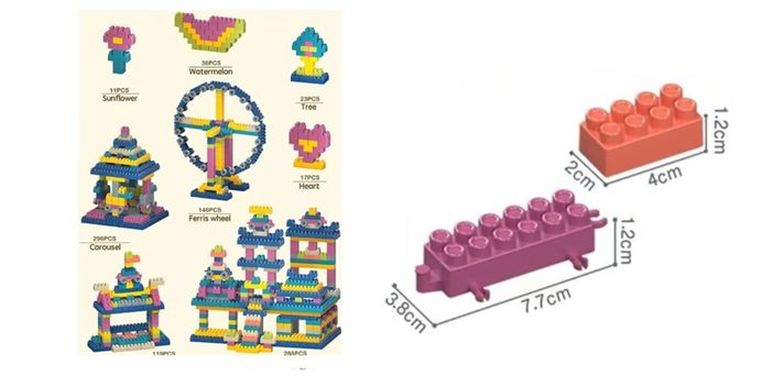  268 BLOQUES  DE CONSTRUCION DE NIÑOS AZUL-4