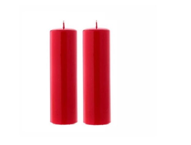 Pack de velones cirios rojos 15 X 5 CM-1