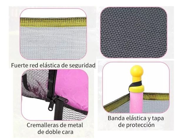 TRAMPOLIN CAMA ELÁSTICA SALTARINA PARA NIÑOS COLOR ROSADO-1