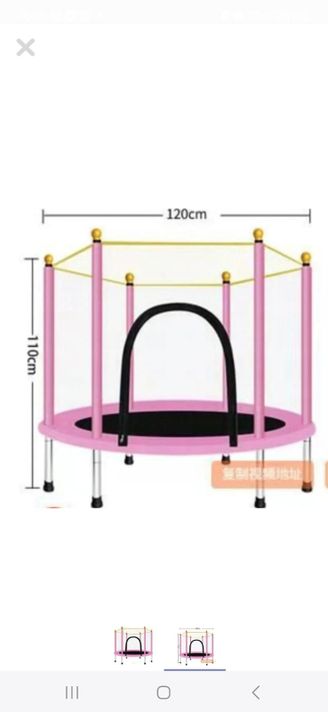 TRAMPOLIN CAMA ELÁSTICA SALTARINA PARA NIÑOS COLOR ROSADO-2