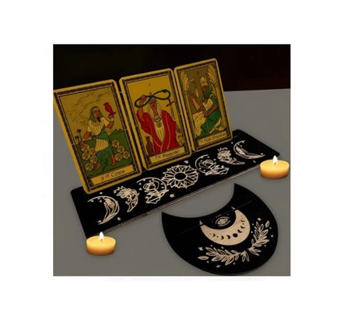 SOPORTE DE MADERA PARA TAROT  MEDIA LUNA-3
