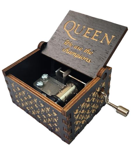 CAJA MUSICAL QUEEN WE ARE THE CHAMPIONS NEGRA-1
