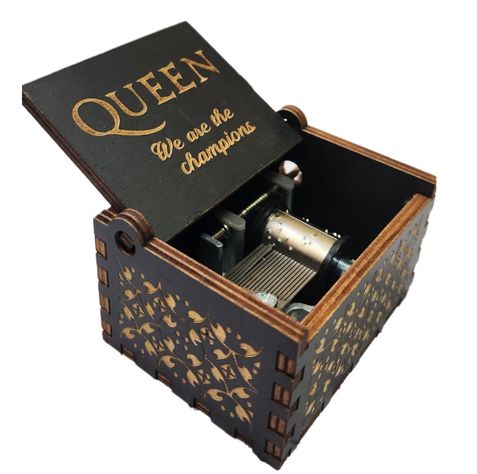 CAJA MUSICAL QUEEN WE ARE THE CHAMPIONS NEGRA-2