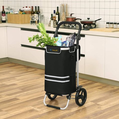 Carrito de Compras Plegable Supermercado o Feria + Bolso Cooler Black-7