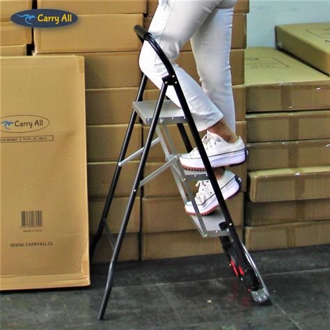 2x1 Escalera 3 Peldaños y Carro de Carga Tipo Yegua Plegable-4