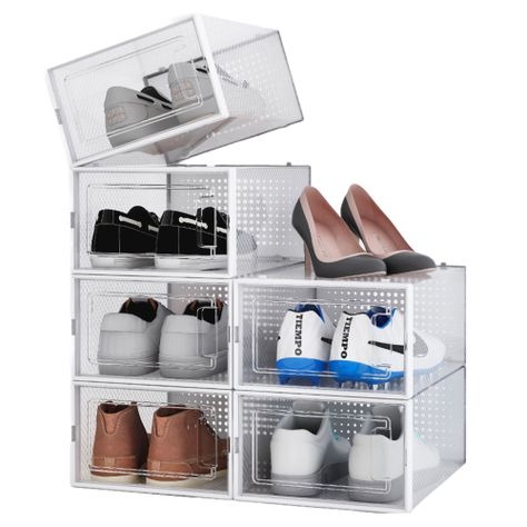Pack 6 Cajas Organizadoras Zapatos Ropa Varios Apilables Zapatera-0