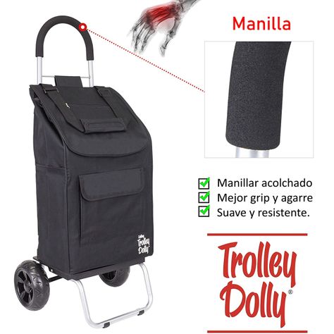 Carrito De Compras Plegable Feria Carro Yegua Trolley Dolly Black-3
