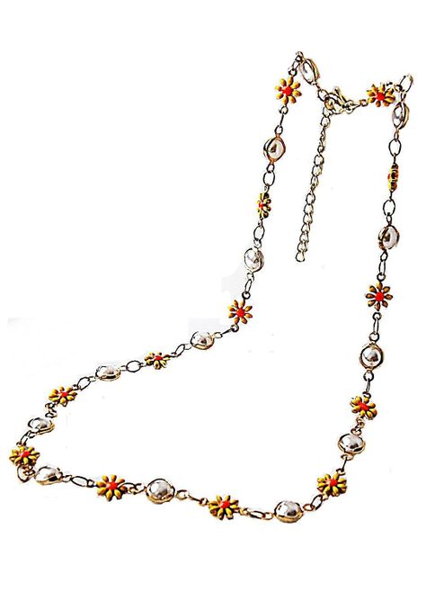 Collar Gargantilla Flores de Rengo Amarillo VivaFelicia-0