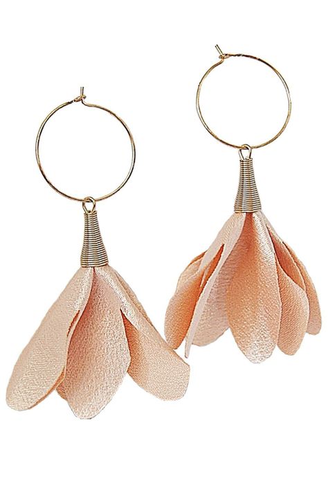 Aros Acero Copihues Beige Nude -0