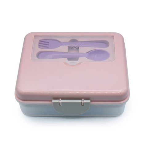 Lonchera Bento Box Con Cubiertos - Rosa-0