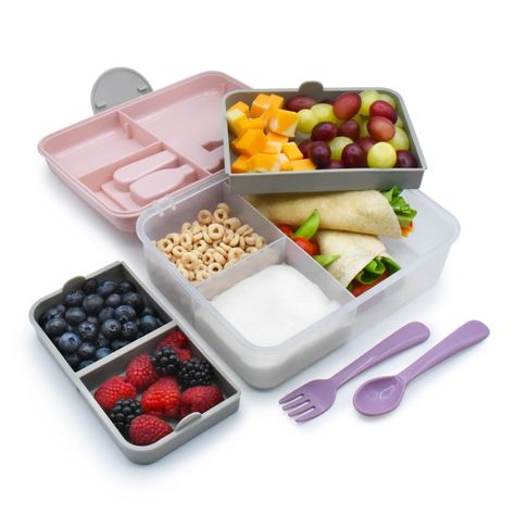 Lonchera Bento Box Con Cubiertos - Rosa-1