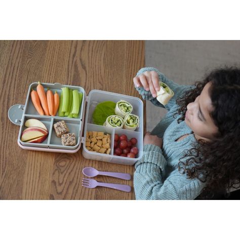 Lonchera Bento Box Con Cubiertos - Rosa-5