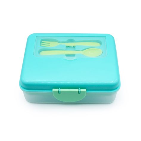 Lonchera Bento Box Con Cubiertos - Azul-0