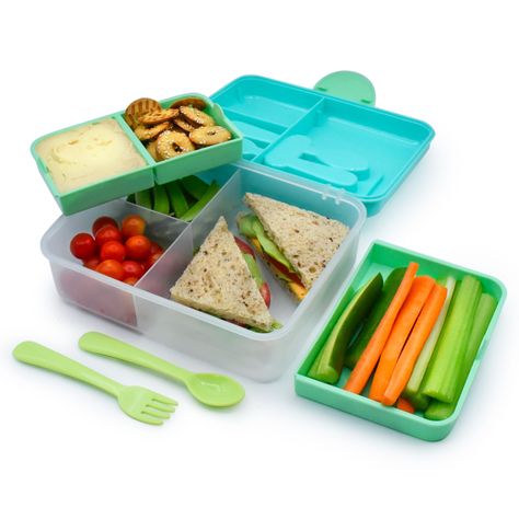 Lonchera Bento Box Con Cubiertos - Azul-1
