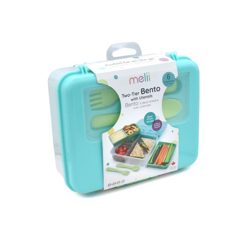 Lonchera Bento Box Con Cubiertos - Azul-5