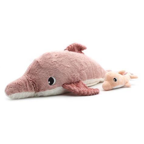 Peluche Delfin Tofou Mamá Y Bebé - Rosa-0