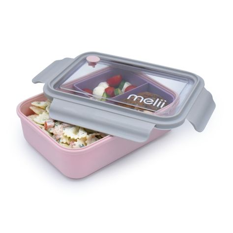 Lonchera Bento Con Divisiones Rosa 1250 ml-0