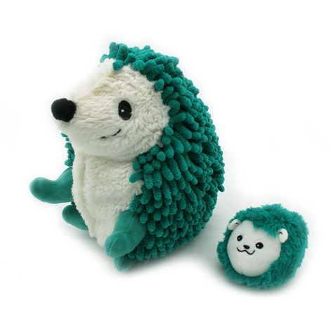 Peluche Erizo Piktou Mamá Y Bebé - Verde-0
