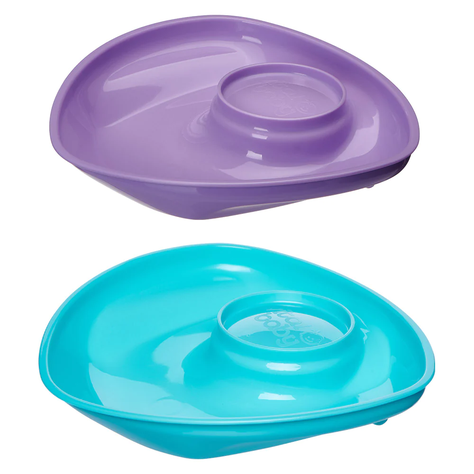 Plato Con Base De Succion Azul-4