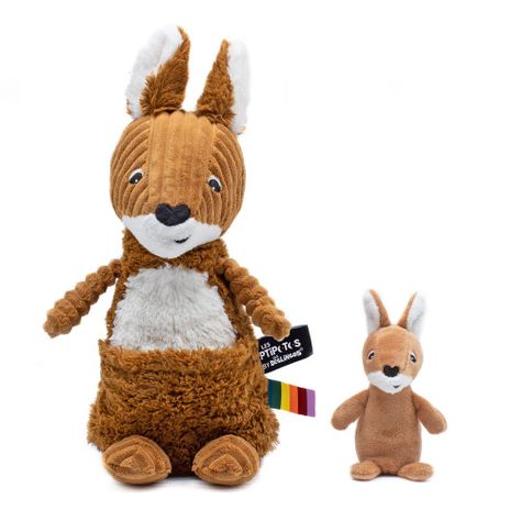 Peluche Canguro Allezou Mamá Y Bebé - Café-0