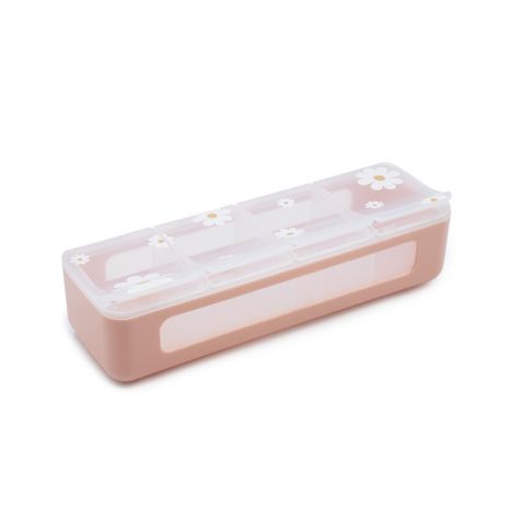 Pack De 2 Contenedores De 4 Compartimientos Rosado Y Morado-1