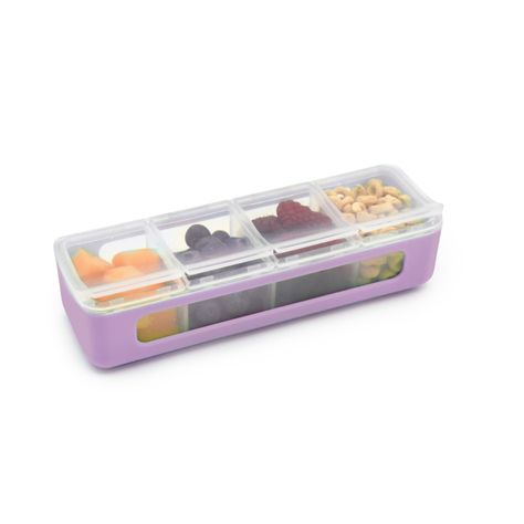 Pack De 2 Contenedores De 4 Compartimientos Rosado Y Morado-3