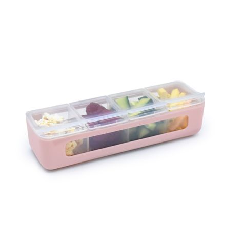 Pack De 2 Contenedores De 4 Compartimientos Rosado Y Morado-4