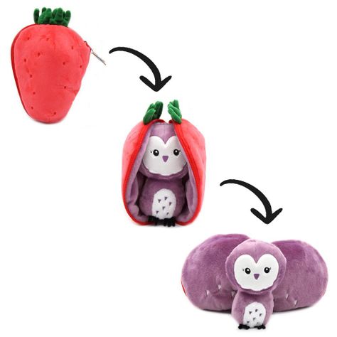 Peluche Reversible Violet La Buho - Fresa-1