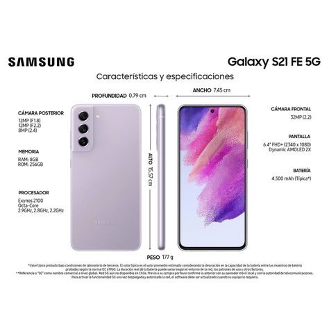 Samsung Galaxy S21 FE 5G 256GB - Lavanda - Reacondicionado-1