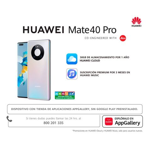 Huawei Mate 40 Pro 256GB - Reacondicionado - Silver-1