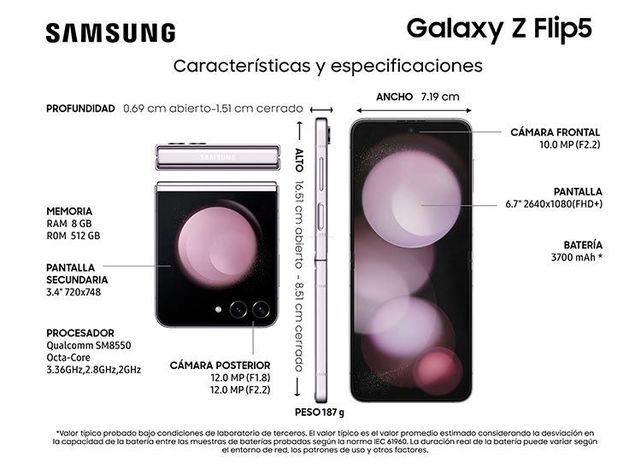 Samsung Galaxy Z Flip5 5G 512GB - Reacondicionado - Rosa-1