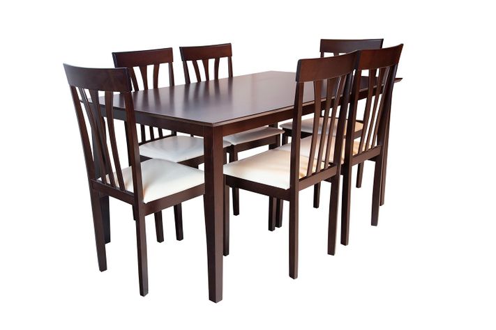 JUEGO DE COMEDOR MADERA COLOR CHOCOLATE 6 SILLAS-0