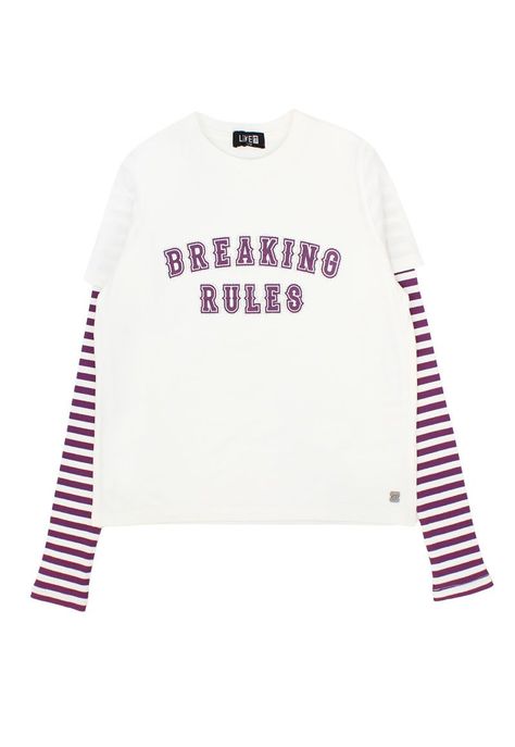 Polera teens niña manga  listada move 534-0