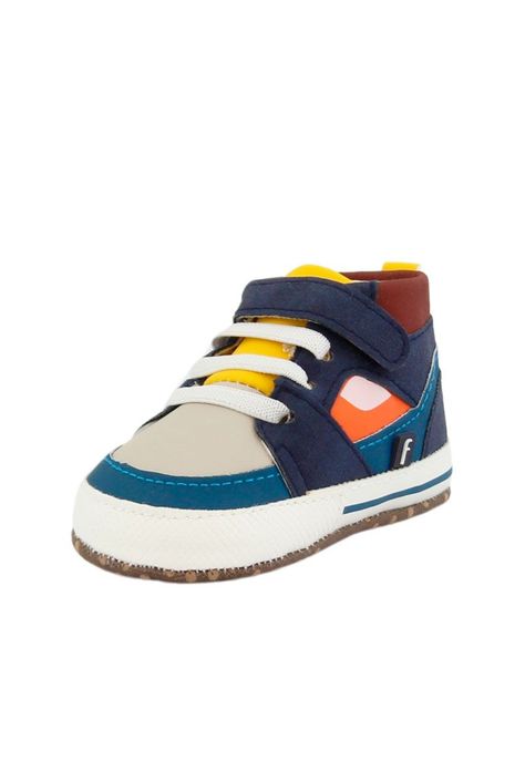 Zapatilla caña velcro elástico new born niño 807-1