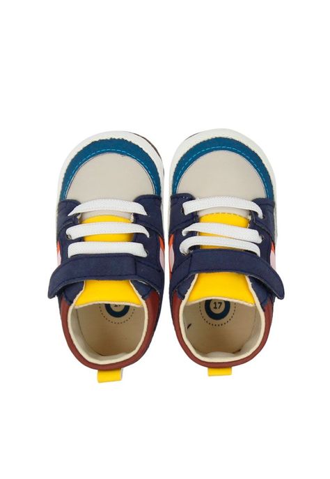 Zapatilla caña velcro elástico new born niño 807-2