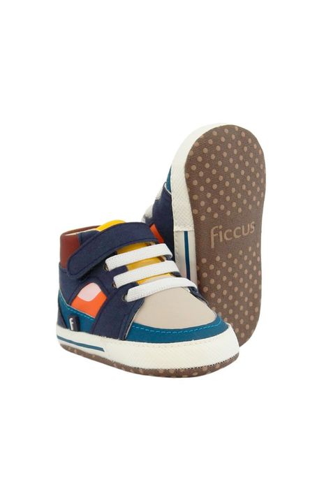 Zapatilla caña velcro elástico new born niño 807-3