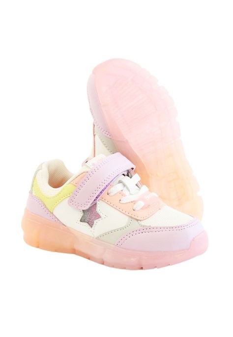 Zapatilla led velcro elástico junior niña  951-3