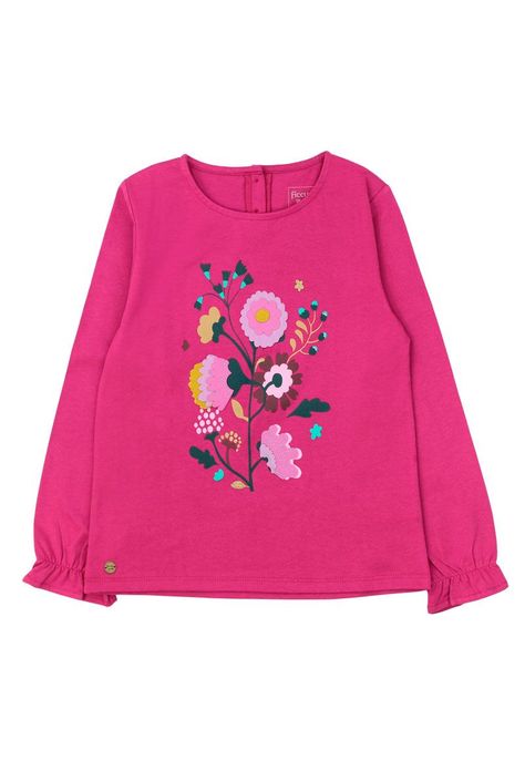 Polera kids niña puño elastizado foresta 277-0