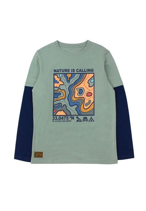 Polera junior niño doble manga foresta 329-0
