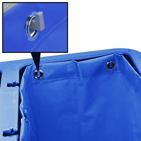 Carro porta útiles de aseo Azul 120 Litros con tapa y bolsa-2