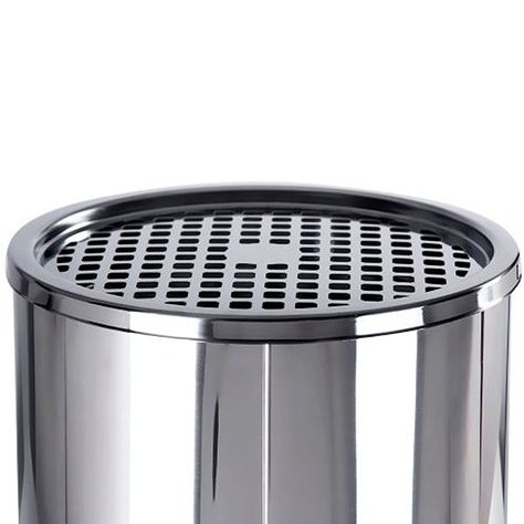 Basurero metálico acero Inoxidable 30 Litros con cenicero-1