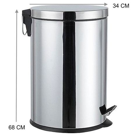 Basurero metálico acero Inoxidable 30 Litros-3