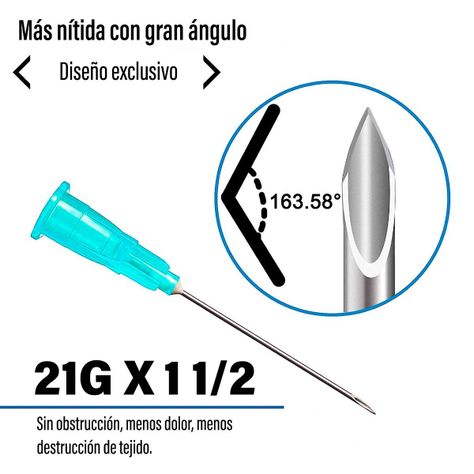 Aguja Hipodermica 21g X 1 1/2 - Caja 100 Unds Cranberry-2