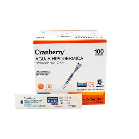 Aguja Hipodermica 21g X 1 1/2 - Caja 100 Unds Cranberry-4