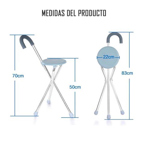 Bastón 2 en 1 Con Asiento Plegable Aluminio Alta Calidad-1